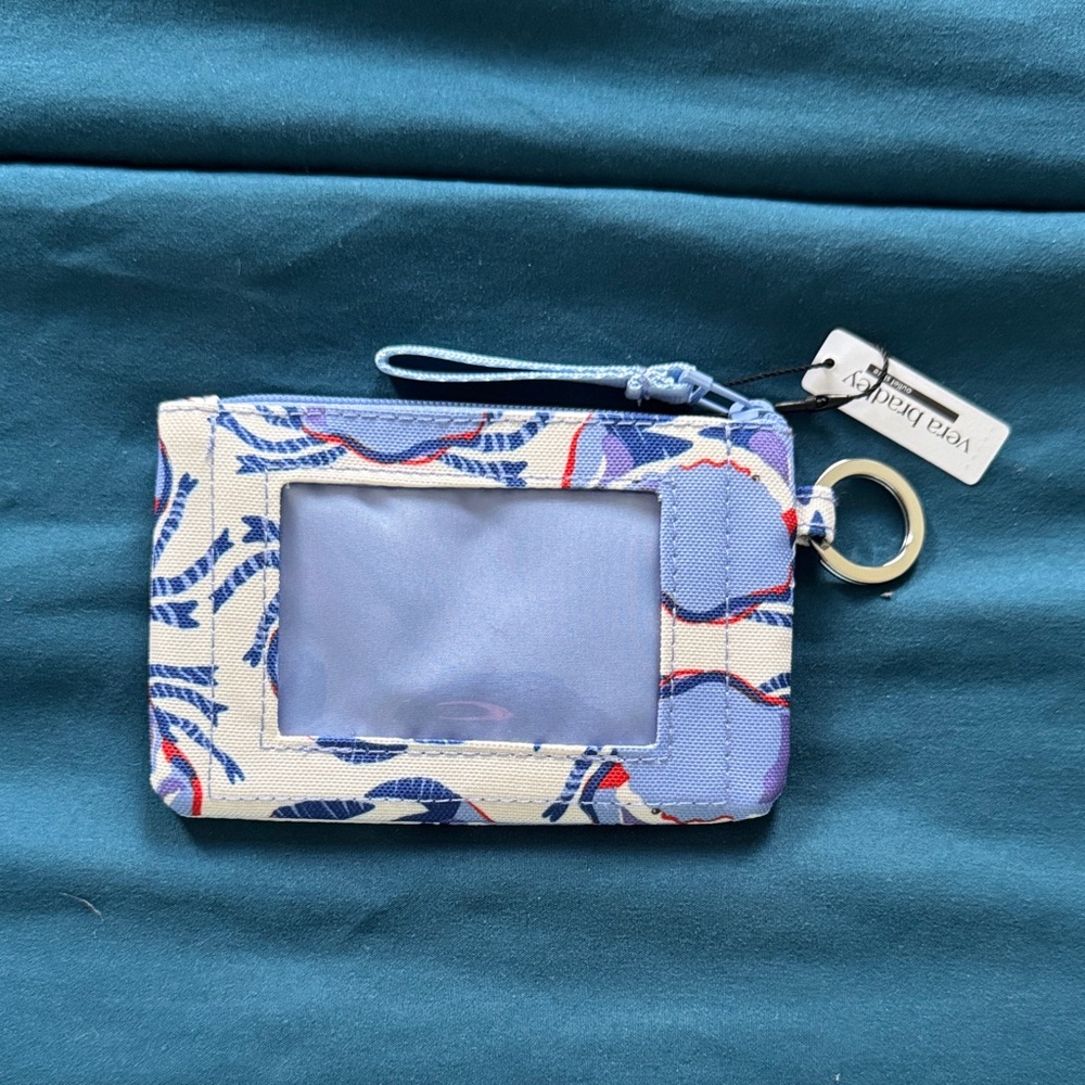 Vera Bradley Blue and Red Crab Pattern Wristlet - Picture 2 of 2